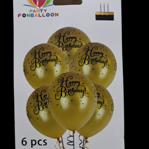 happy birthday balloons gold