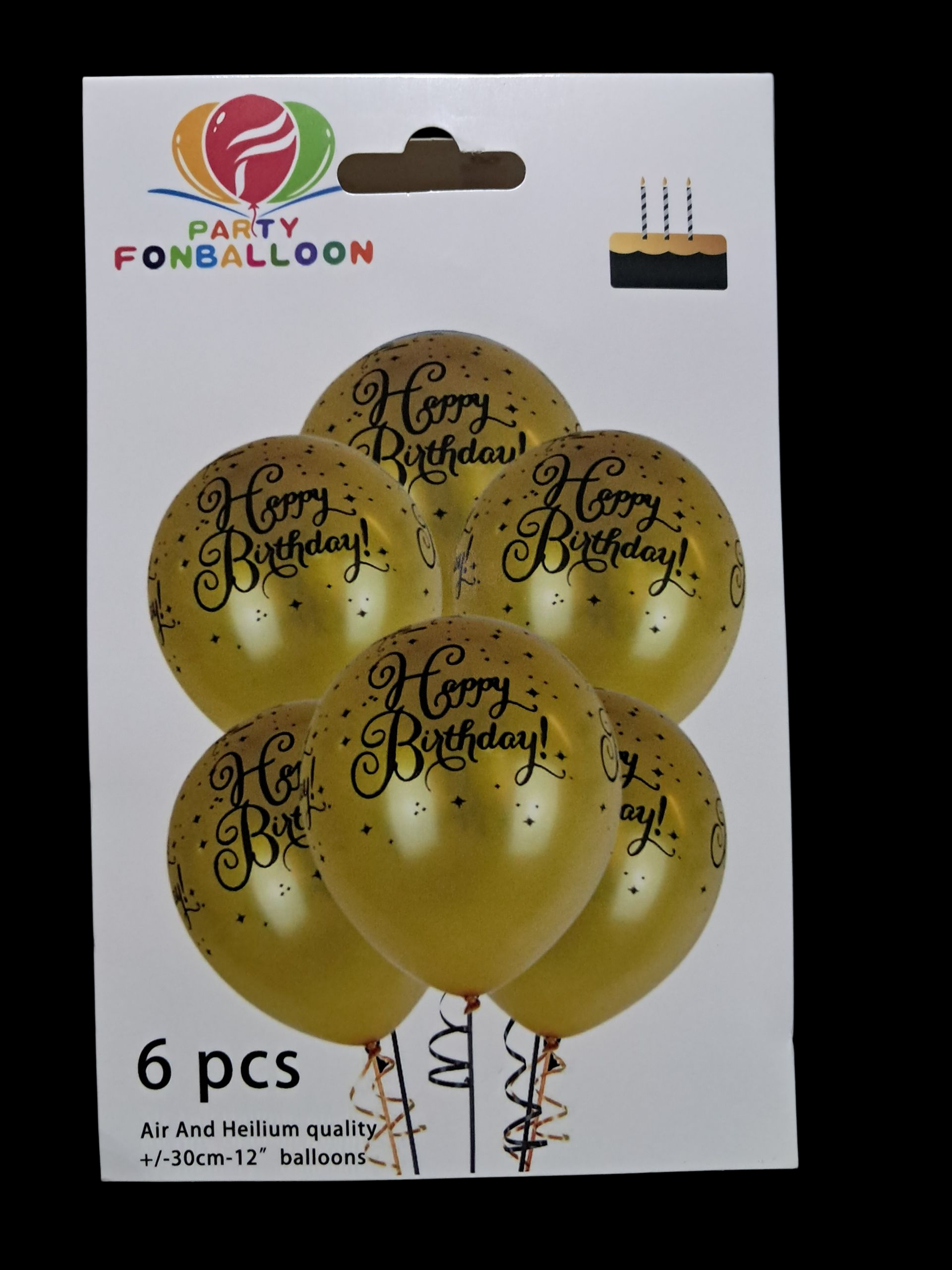 happy birthday balloons gold